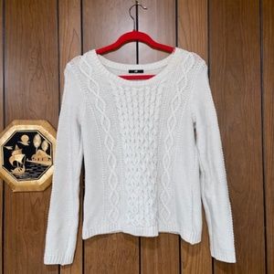 H&M Beige Cable Knit Sweater - Size S